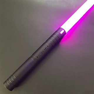 Star Wars lasersværd med 15 lysfarver og lydeffekter - Genopladelige - 1 stk - Sort håndtag - Mini